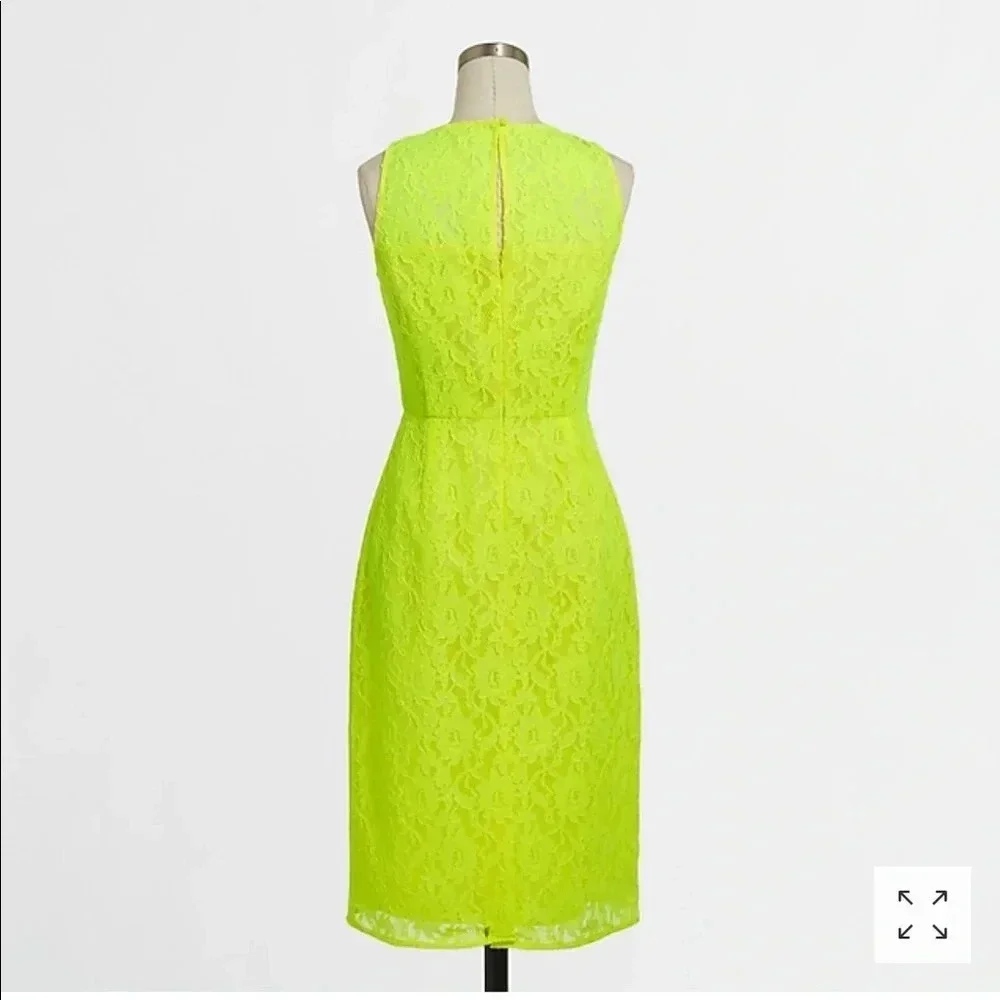 J. Crew Collection neon lace sheath dress size 2